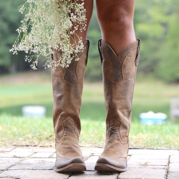 LIBERTY BLACK LB71166 Tall America Tan distressed cowgirl western boot sz7.5 EUC - Picture 4 of 16